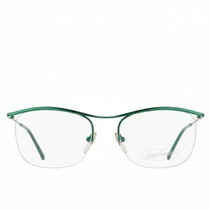 Vintage Frames Semi Rimless Anglo American Eyewear MOD M63 Metallic Green
